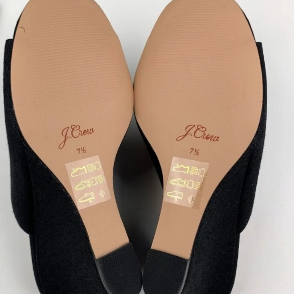 J. Crew Bianca Woven Linen Slide Wedge Open Toe Sandal BR615 Sz 7.5